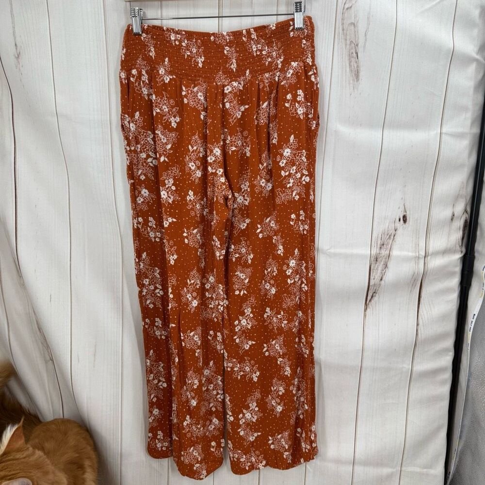 Three Dots Women’s Medium Orange Patterned Wide L… - image 2